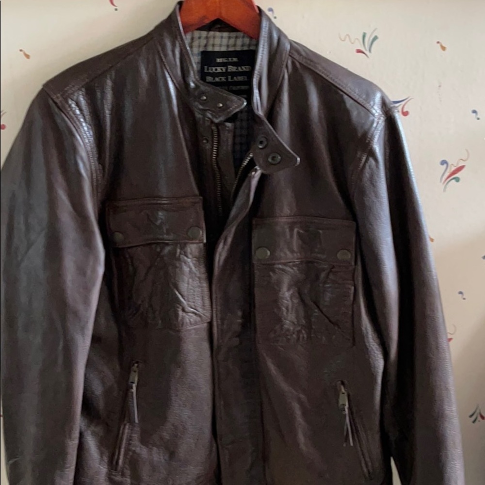 Men’s Lucky Brand Genuine Brown Leather Jacket